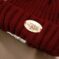 bonnet-marine-laine-rouge