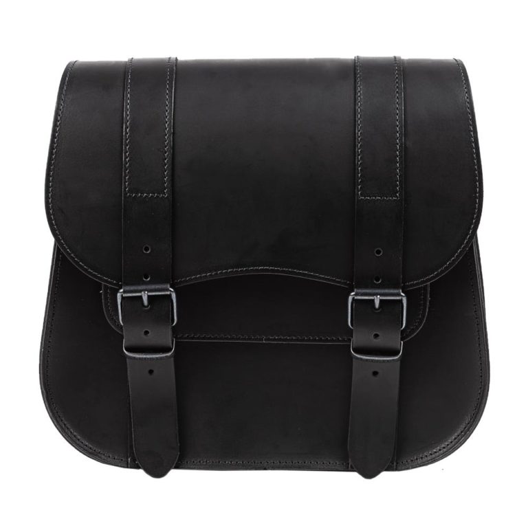 BLACK LEATHER BAG HIGH CAPACITY 18 litres