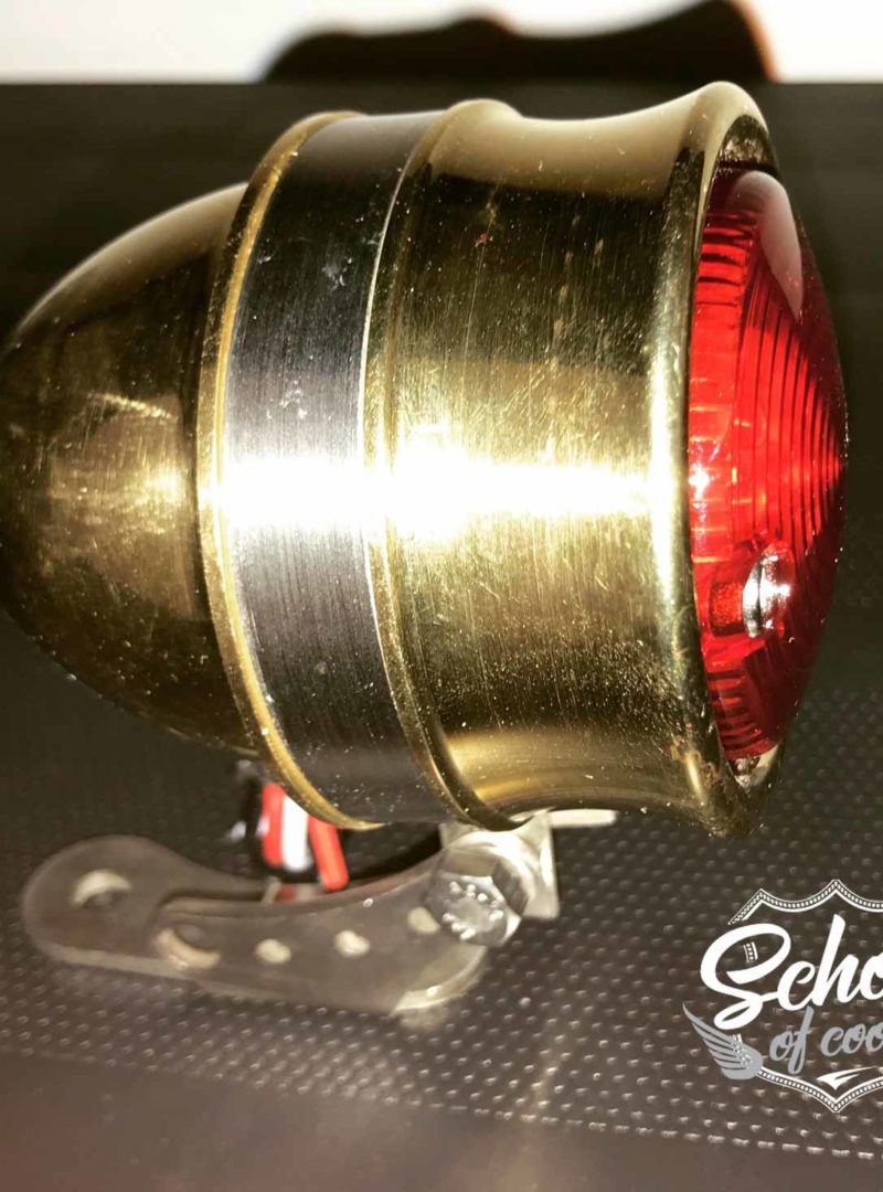 Custom brass tail light HOLLISTER - SCHOOL OF COOL