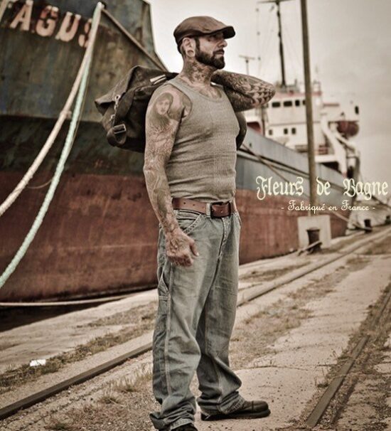 casquette-biker-vintage gapette-redstart-flerus-de-bagne