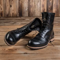 1966 Explorer Black leather motorcycle boots
