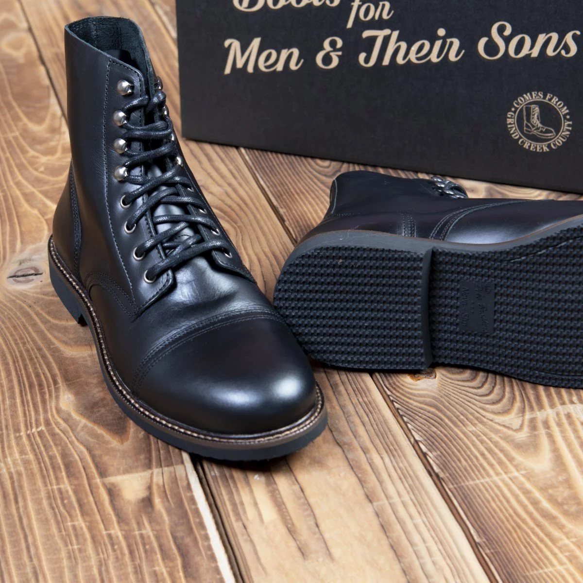 bottes-moto-cuir-vintage-1966-low-quarters bottes-moto-cuir-vintage-biker-pike-brothers-1966-low-quarters-semelle