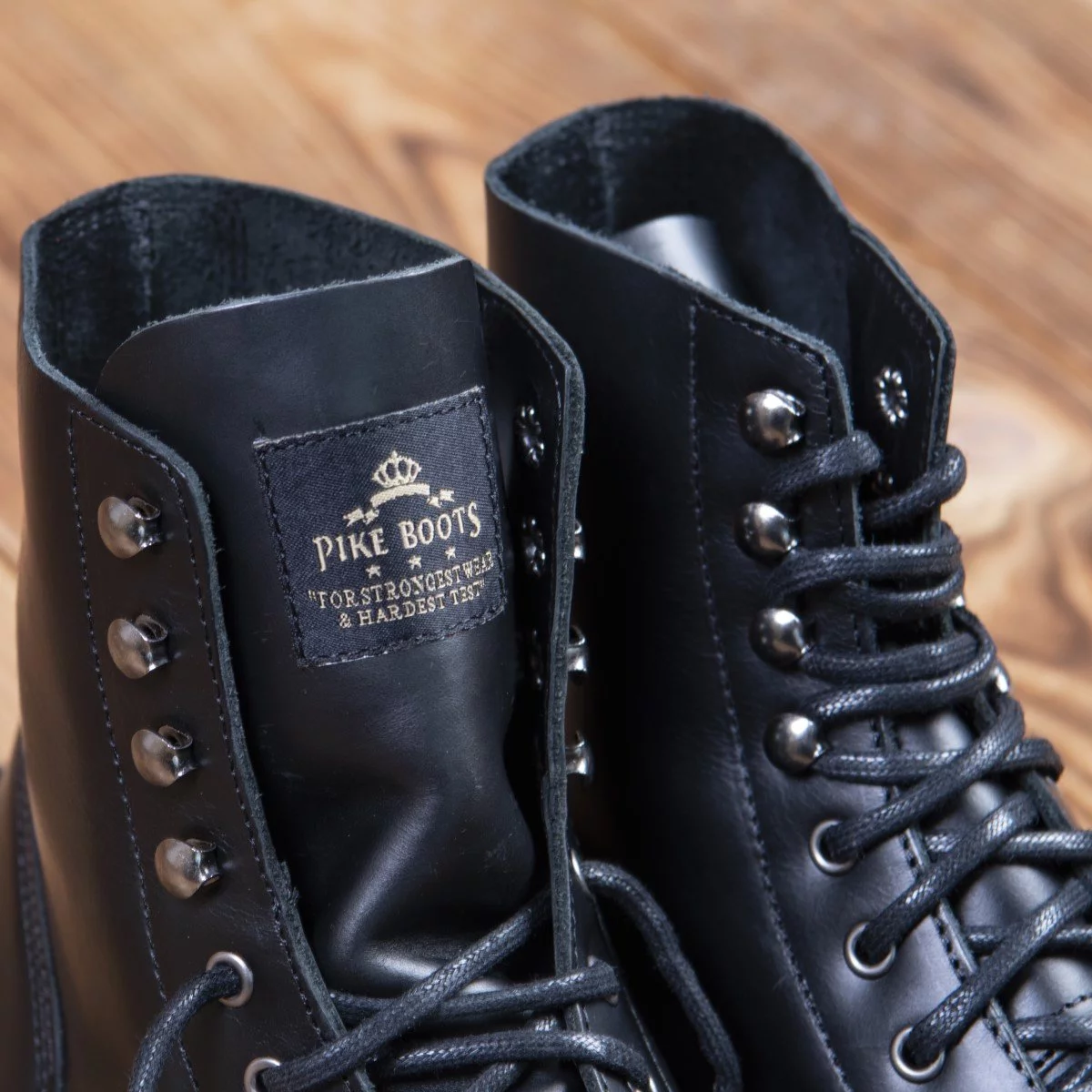 bottes-moto-cuir-vintage-1966-low-quarters bottes-moto-cuir-vintage-biker-pike-brothers-1966-low-quarters-lacets