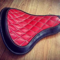 SOLO SADDLE GENUINE LEATHER HOLD FAST  “RED DIAMONDS”