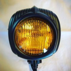 Vintage Bobber Headlight Optical Yellow Black Shell