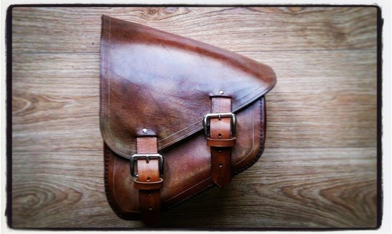 BROWN LEATHER FRAMEBAG “RUSTIC BOBBER”