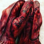 Aviator leather gloves 1936 RED BLOODY Motostuka-Hold Fast