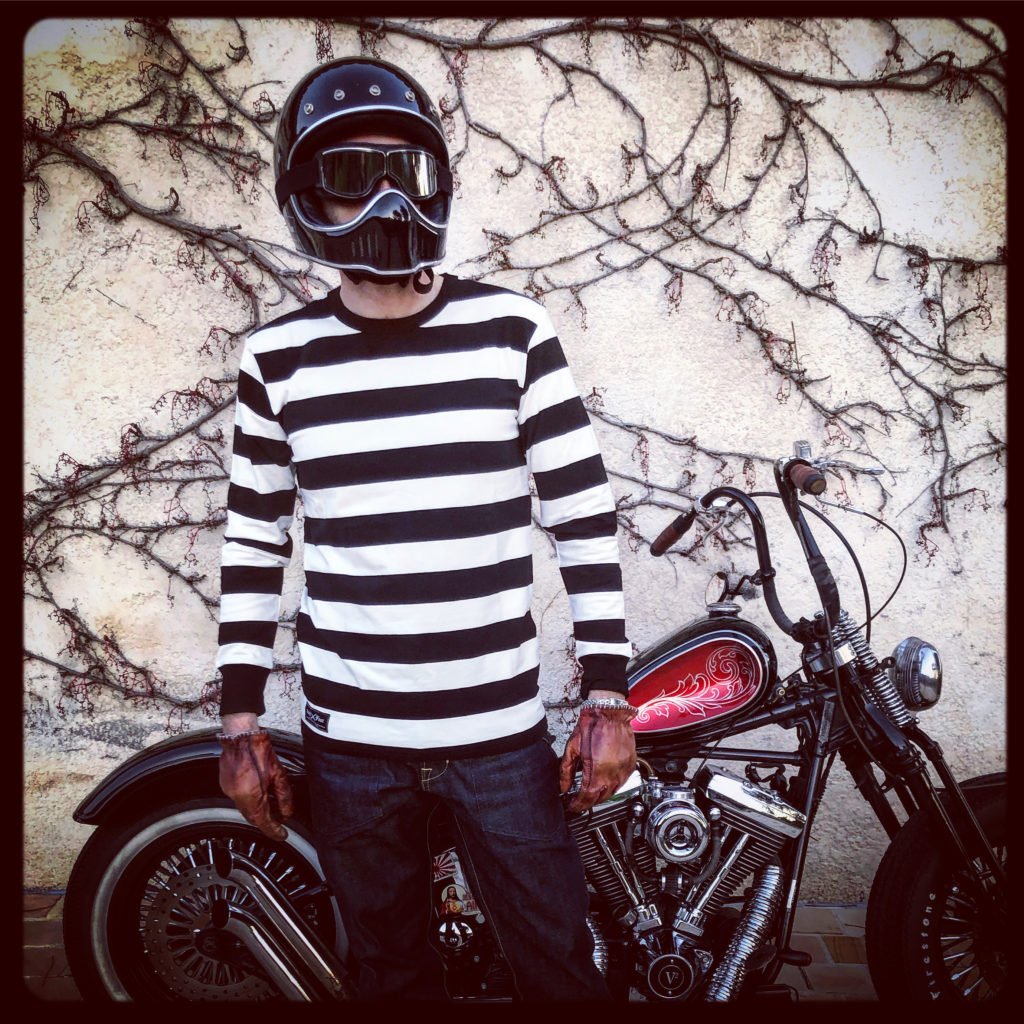 pullover-biker-rayé