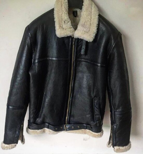 aviateur-cuir-noir bombardier-cuir-laine-agneau