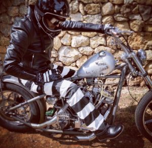 Non Stock Horizontal Stripes Prisoner Pants Vintage Motorcycle