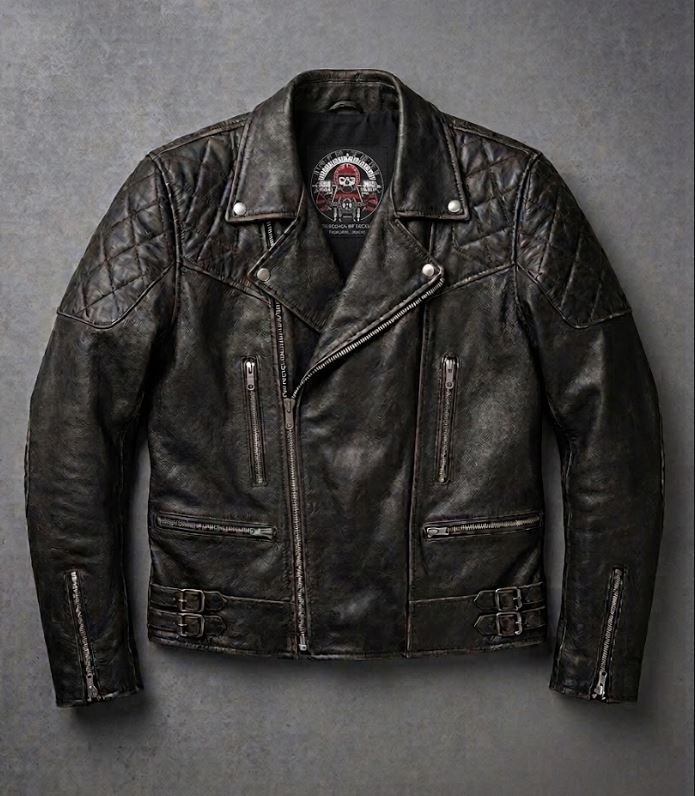 VINTAGE LEATHER JACKET "HOLLISTER" BY HOLD FAST