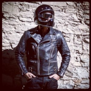 Superior Leather Vêtements – Veste de moto 3/4 en cuir vieilli