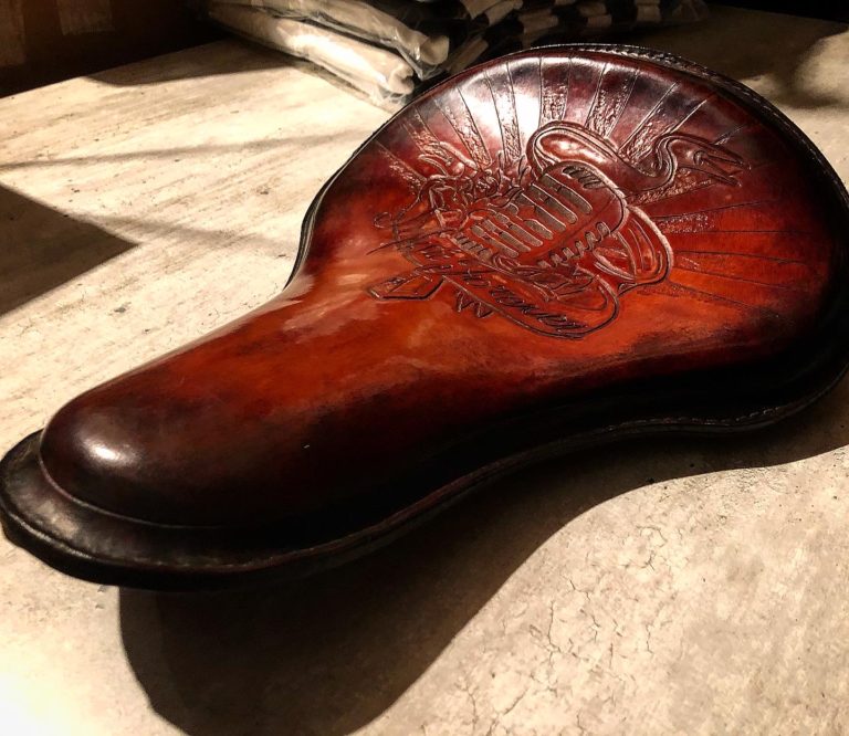 Harley brown leather seat 