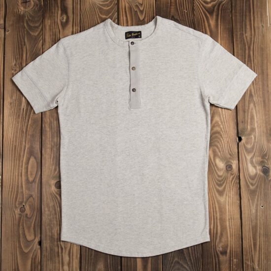 1957 Henley Shirt_ecru melange dos 1957 Henley Shirt_ecru melange dos
