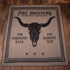 Longhorn Wool Blanket Black Pike Brothers