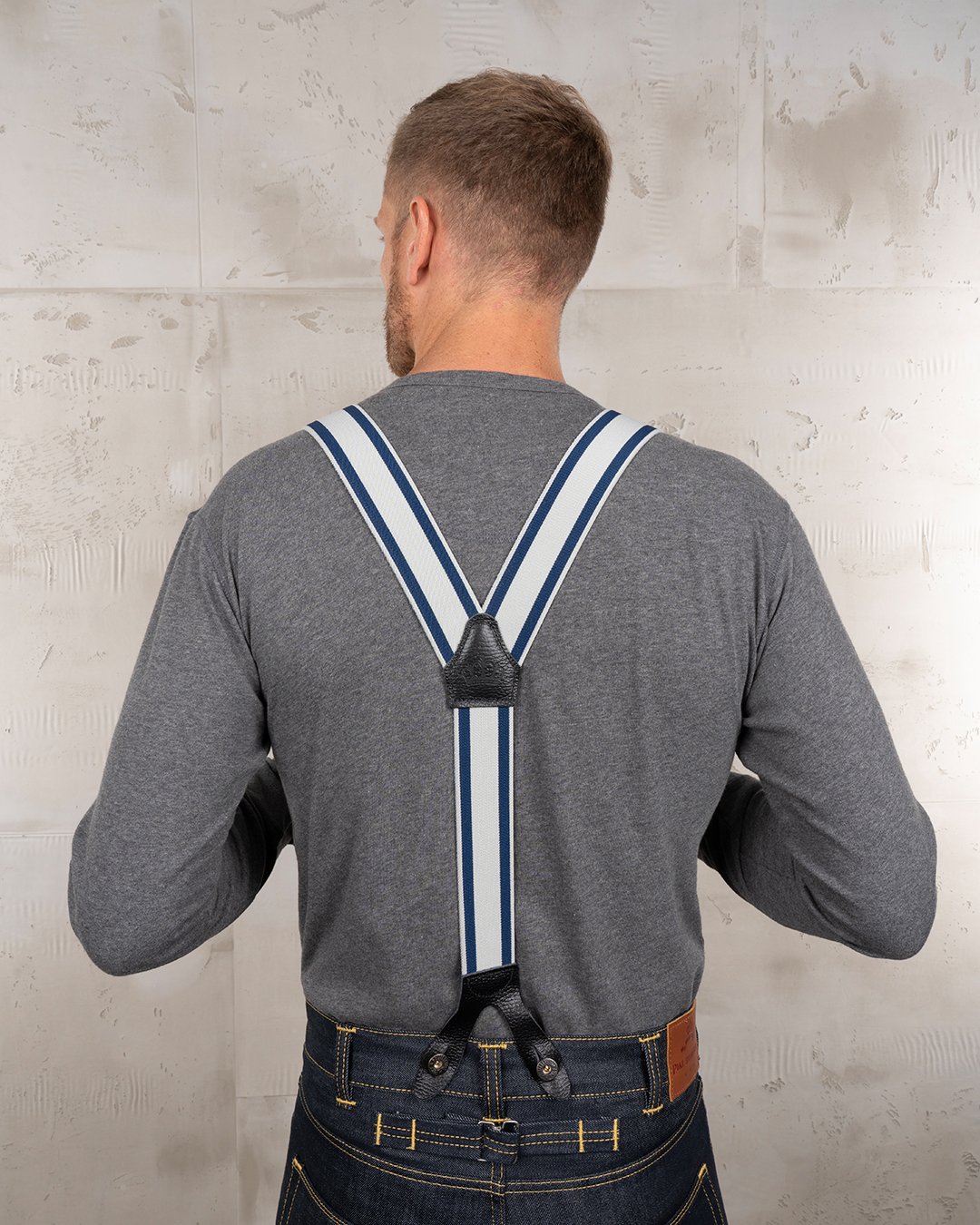 Bretelles larges bleues Pike Brothers 1937 Heavy Duty Dos en croix hollandaise des bretelles larges bleues 1937