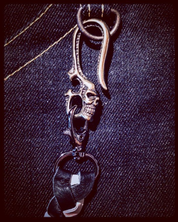porte-clefs-biker porte clefs vintage tête de mort