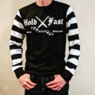 Pull-raye-noir-blanc-vintage-manches longues-holdfast-devant