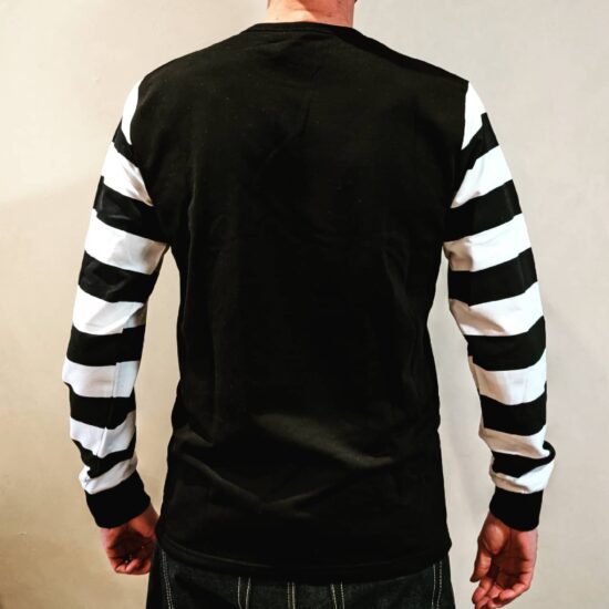 Pull-raye-noir-blanc-vintage-manches longues-holdfast-dos Pull-raye-noir-blanc-vintage-manches longues-holdfast-dos