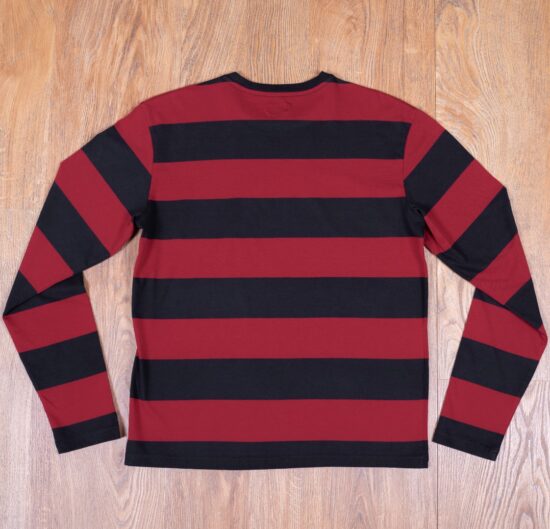 1964 Long Sleeve Alcatraz red pullover-rayé-rouge-noir