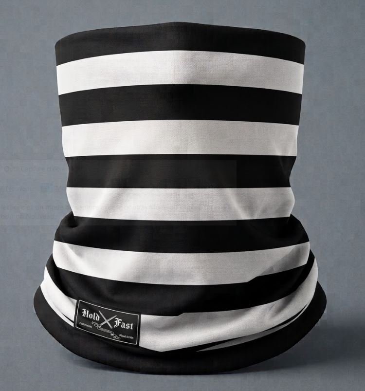 Tour de Cou Prisonnier Hold Fast collar-tube-biker-striped