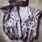 GANTS CUIR 1340 HOLD FAST TATTOO BLANCS PATINES