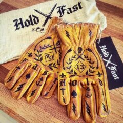 1340 HOLD FAST TATTOO YELLOW WAXED GLOVES