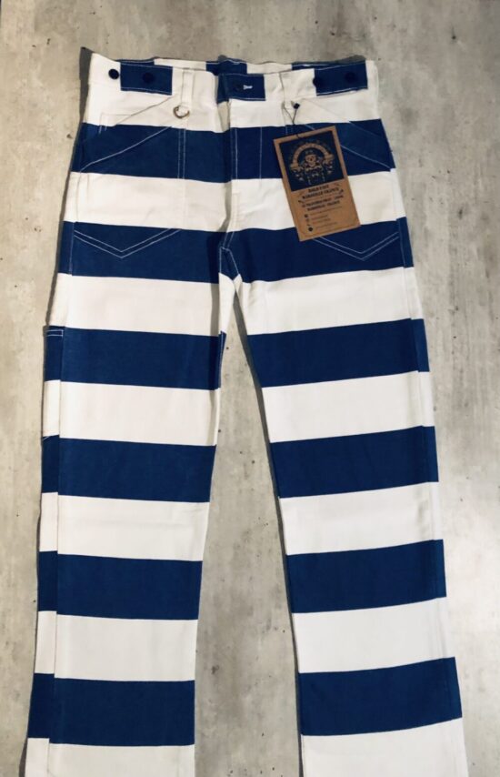 Prison-pants-blue-denim pantalon-rayé-bleu-et-blanc-hold-fast