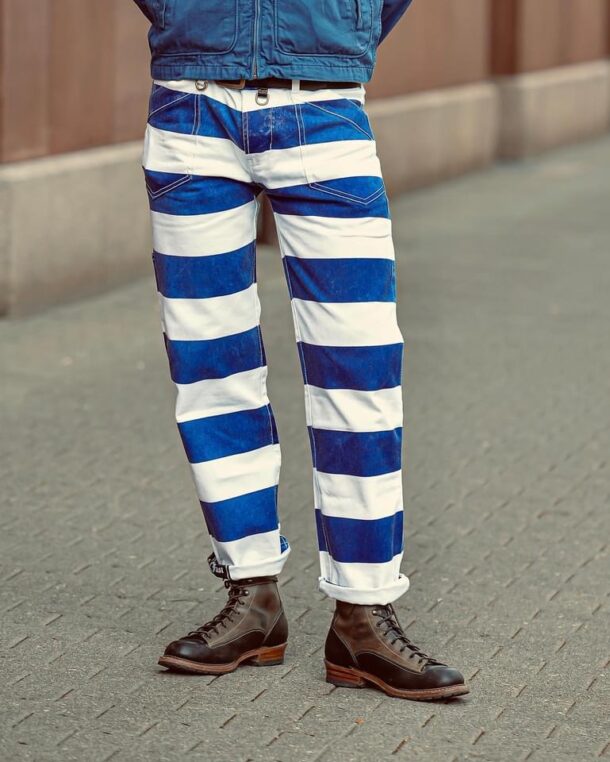 Pantalon fille rayé blanc et bleu - gardenia | Tape à l'oeil