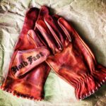 Gants cuir moto vintage rouge 1936 HOLD FAST BOARDTRACK