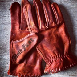 Gants moto-cuir-bobbers-vintage-old school-holdfast-rouges-