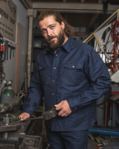 Chemise-U.S. Navy-1943 CPO Shirt-Hamburg blue-pike-brother-chemise-shirt-porté