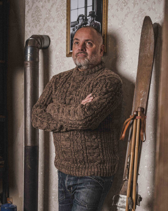 pike-brothers-1946-mountaineer-sweater-brown-melange-7 pull-vintage-motard-biker- Mountaineer Sweater brown melange