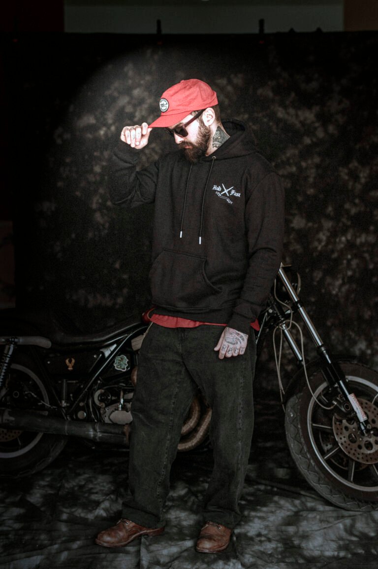 Pullover à capuche noir Hold Fast