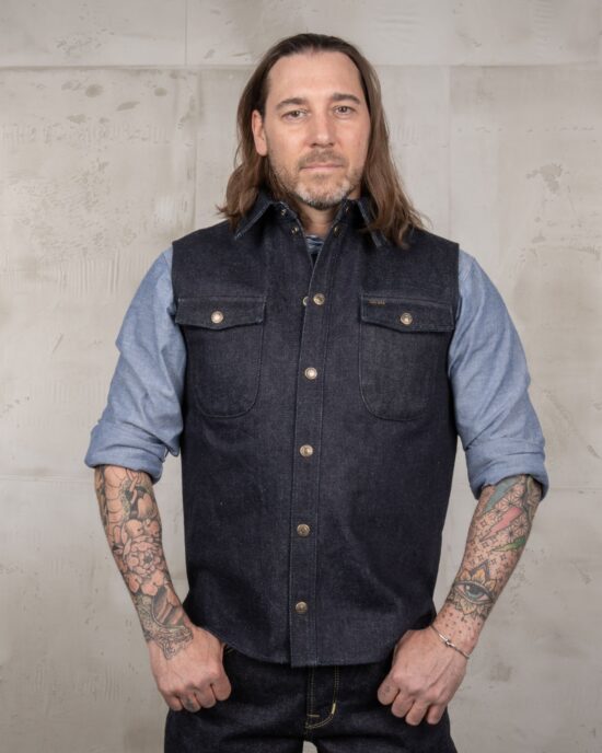 1943-cpo-vest-21oz-denim-3 1943 CPO Vest 21oz Denim - Vue 3