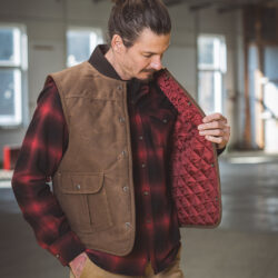 1966 Rodeo Vest Waxed Sand-inside-red-pike-brothers