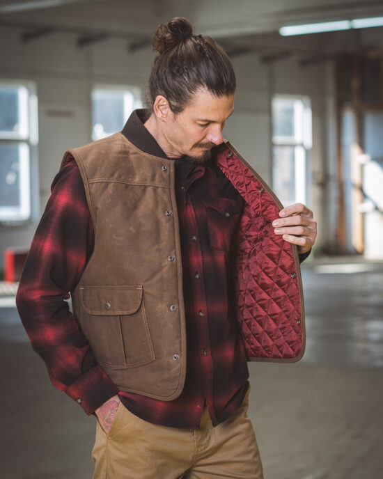 1966 Rodeo Vest Waxed Sand-inside-red-pike-brothers
