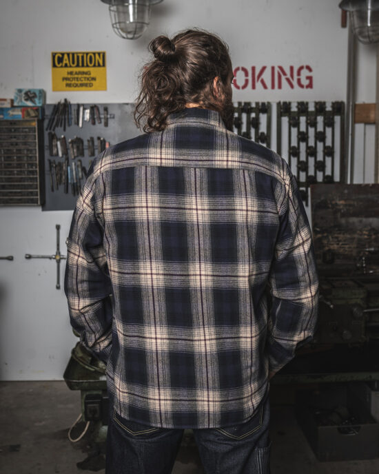 1937 Roamer Shirt Blue Beige Check Flannel - principale