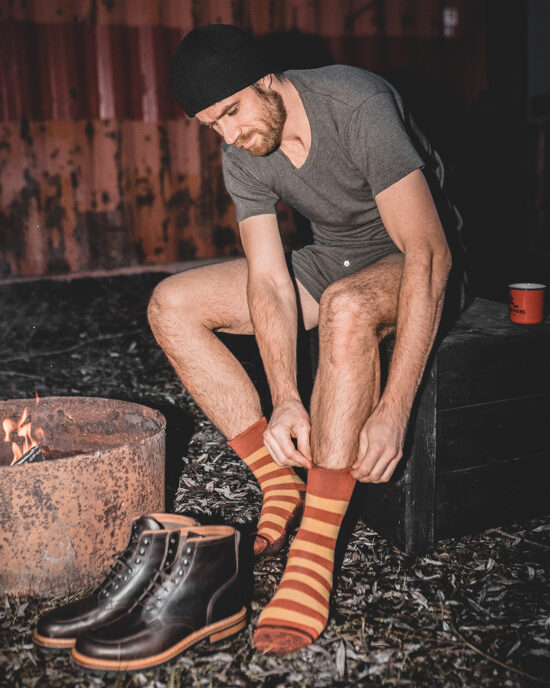 Chaussettes 1963 Utility Socks Walt Orange Pike Brothers - taille M Chaussettes 1963 Utility Socks Walt Orange Pike Brothers - taille M