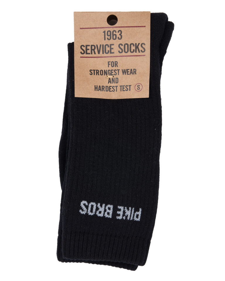 Chaussettes Pike Brothers 1963 Service Socks Noir coton - vue face