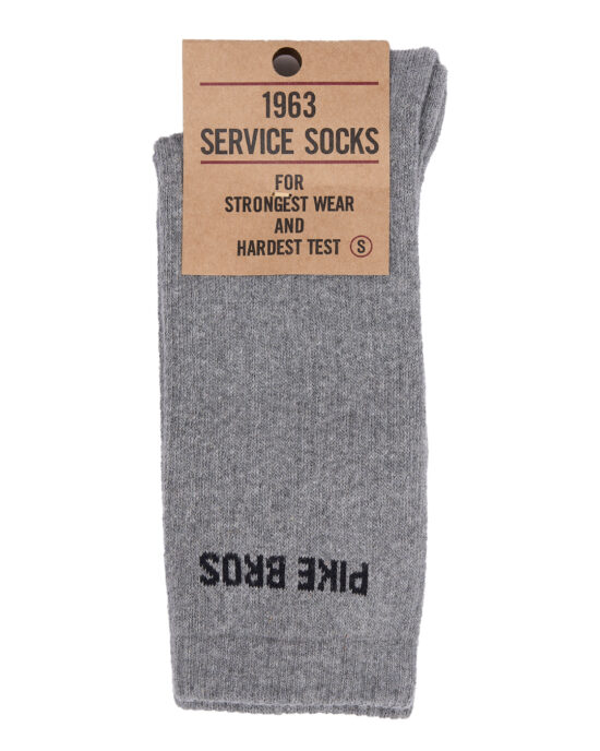 Chaussettes Pike Brothers 1963 Service Socks Gris coton robuste - vue de face