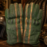 Gants cuir moto homme vachette pleine fleur - vert patiné - cafe racer triumph royal enfield