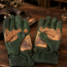 Gants moto cuir vert custom - phalanges renforcées - chopper bobber harley davidson