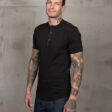 Detail Henley Pike Brothers Faded Black