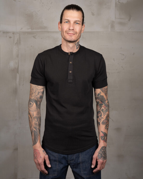 Henley Pike Brothers 1927 Short Sleeve Faded Black - vue face