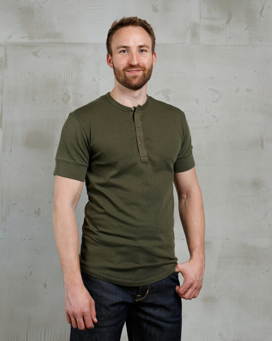 Henley Pike Brothers 1927 Short Sleeve Mojave Green - vue face