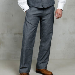 Pantalon Pike Brothers Pantalon Lin Pike Brothers 1942 Hunting Pant Grey Striped Linen face