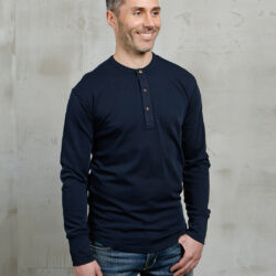 Pike Brothers 1927 Henley Long Sleeve Mojave Blue - front