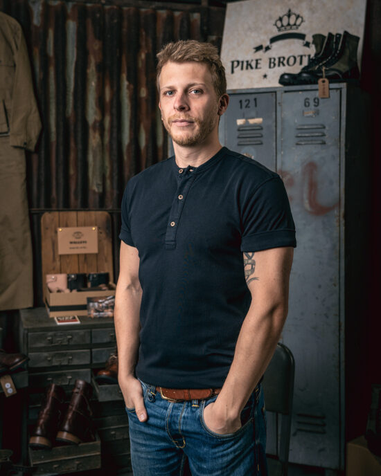 Pike Brothers 1927 Henley SS Mojave Blue detail Pike Brothers Henley Mojave Blue detail