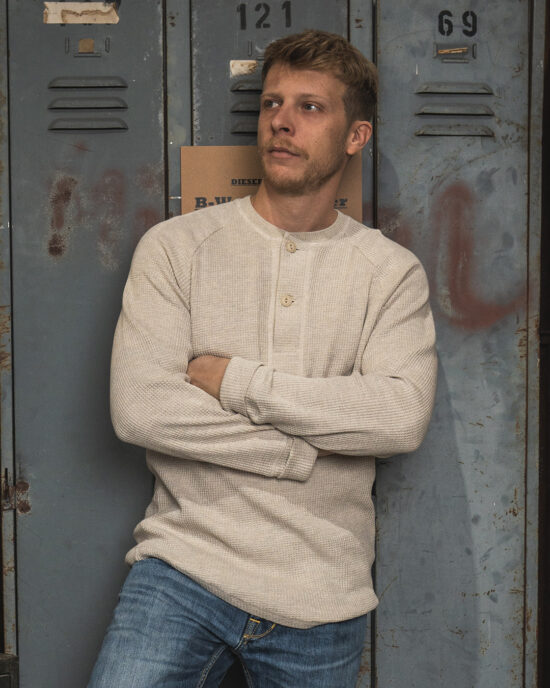 Pike Brothers 1936 Waffle Shirt Natural thermal - front